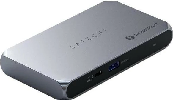 Srednje velik thunderbolt hub Satechi Thunderbolt 4 Slim Pro, 1x USB 3.2 Gen. 2, 3x TB4, siva
