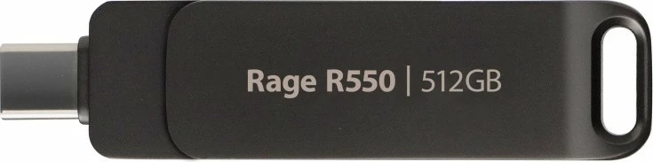 USB ključ Patriot Rage R550, 512 GB, USB Type-C/USB-A, črn