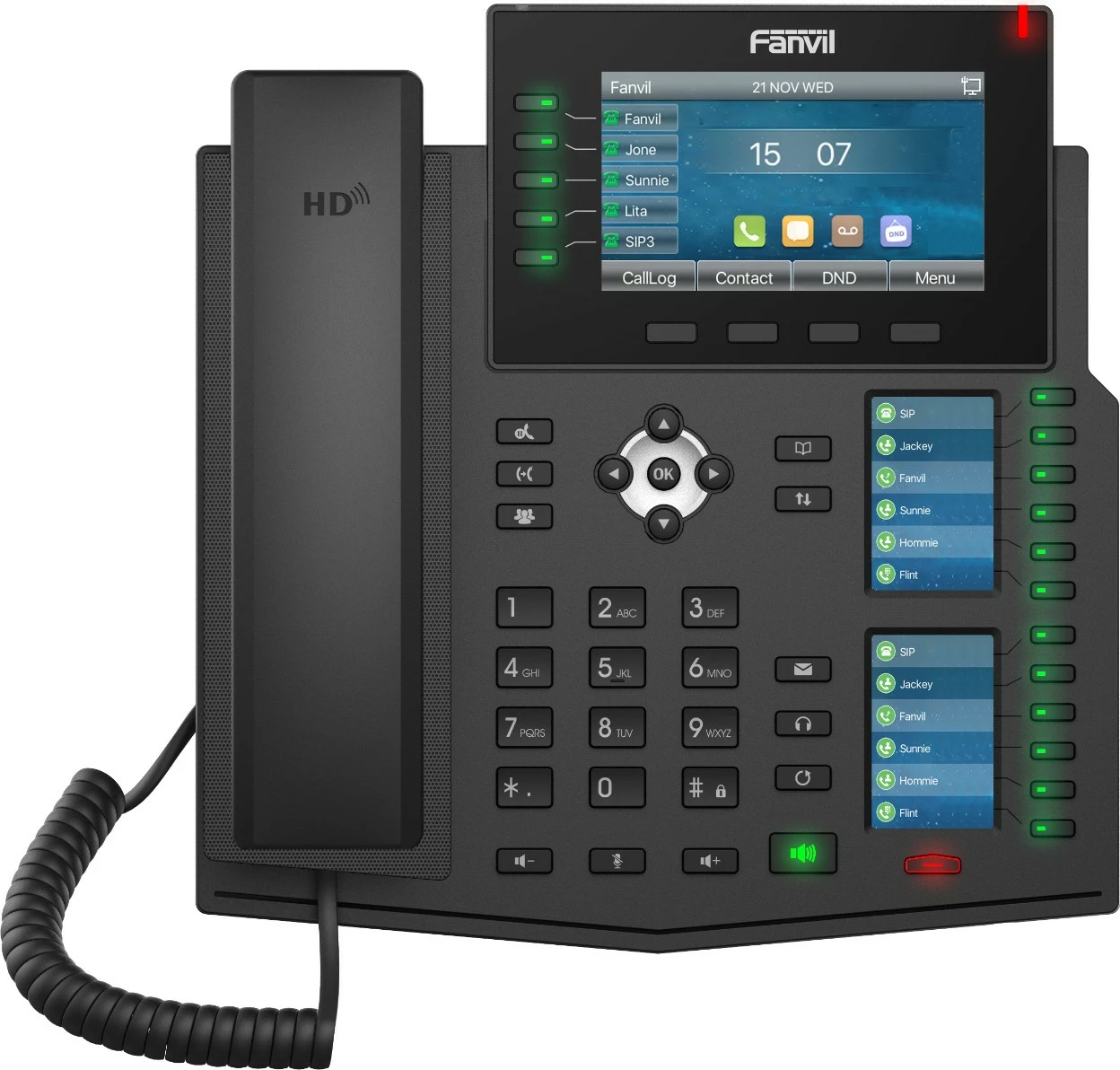 IP telefon Fanvil X6U V2, 4,3 inč, 20 linij, 60 programabilnih tipk, PoE, črn