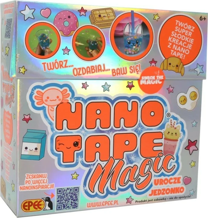 Kreativni set z Nano Tape, Epee Nano Tape Magic Classic Cute Food EP60511/05122, do 5 projektov, za otroke 6+, večbarven