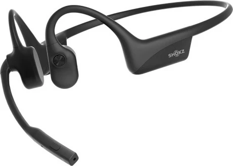 Slušalke z kostno prevodnostjo, industrijska različica Shokz OpenComm2, Bluetooth 5.1, brezžične, črne