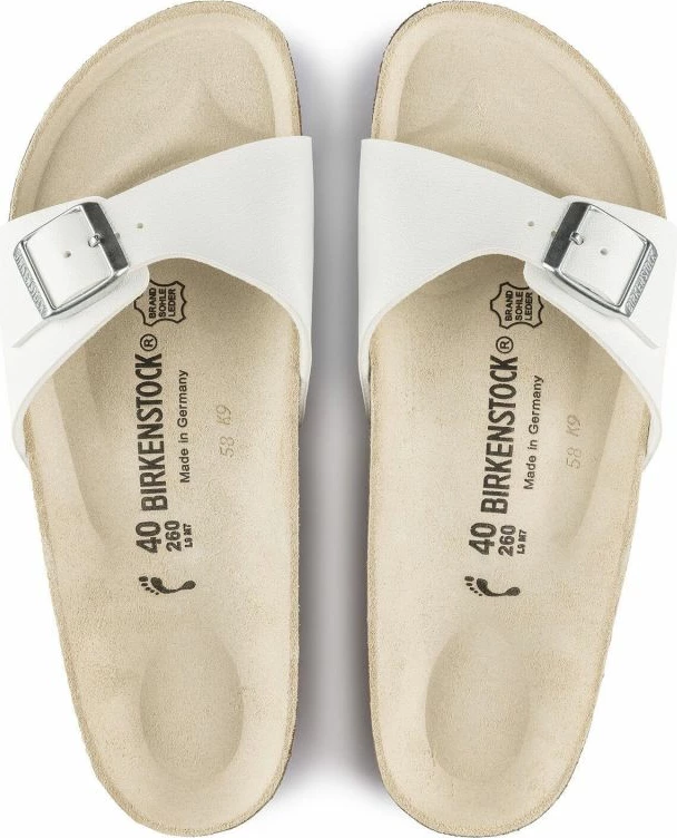 Ženski natikači Birkenstock Madrid Birko-Flor, beli