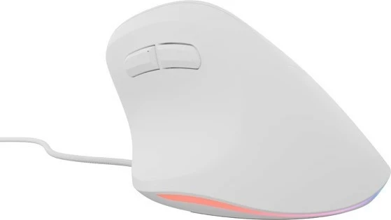 Vertikalni miš Natec Crake 2 Pro, 12800 DPI, 6 gumbov, bel