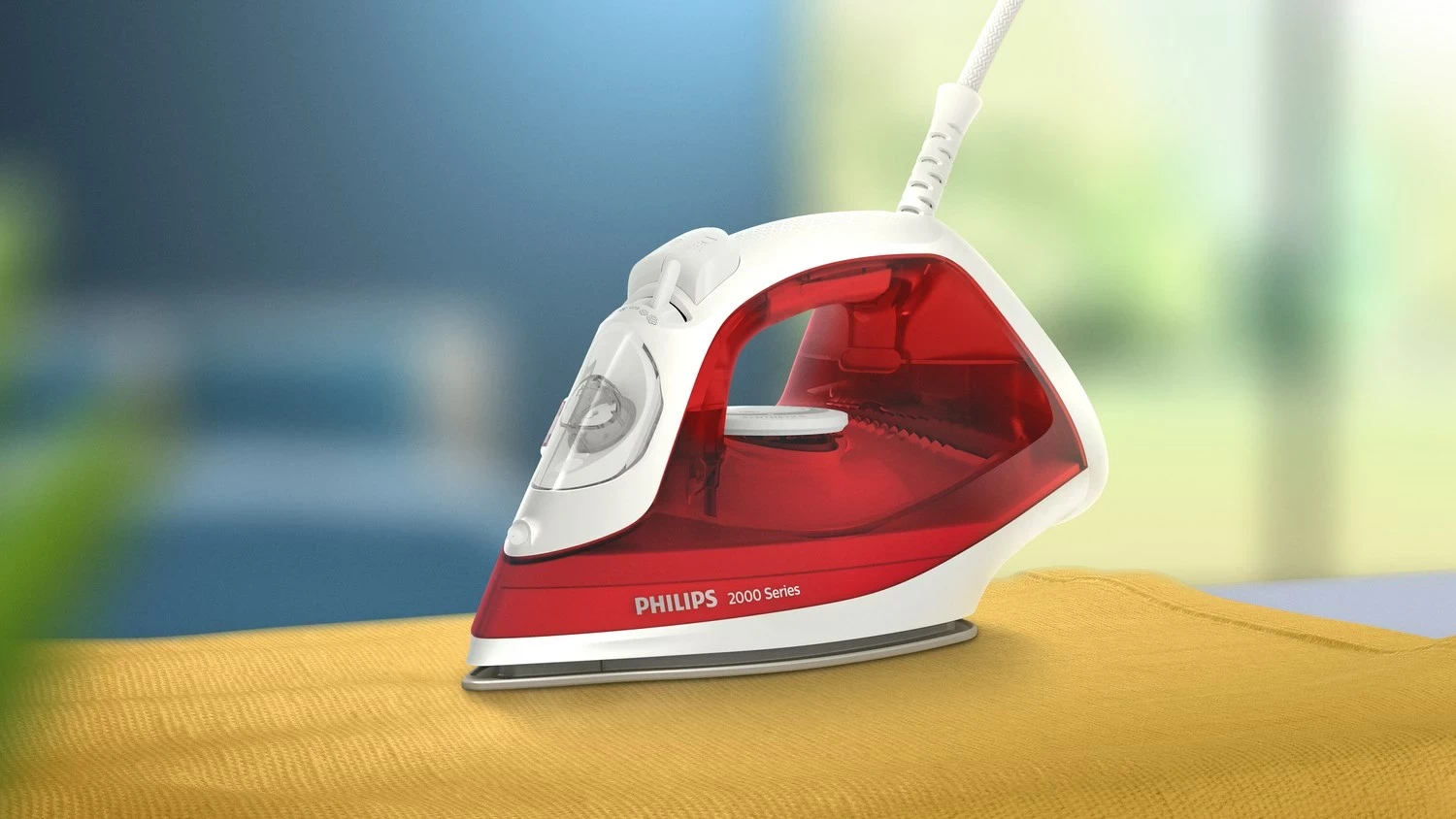 Parni likalnik Philips DST 2010/40, 2000 W, nelepljiva plošča, rdeče-bela