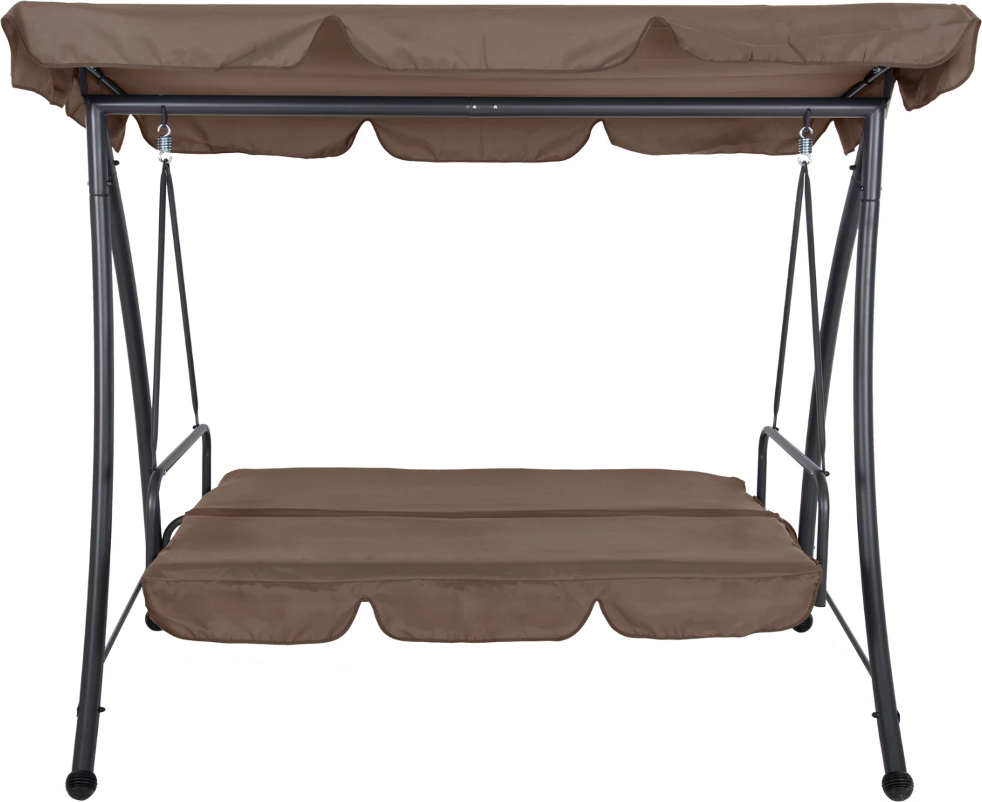 Gugalnica-postelja za verando s 3 sedeži LIKID FH5980.02 kovinski okvir v sivi barvi-tkanina v svetlo rjavi barvi 200x120x164H cm