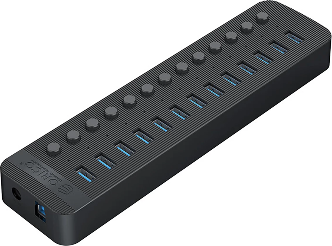 USB hub z 13 USB-A 3.0 priključki in stikali Orico CT2U3-13AB, črn