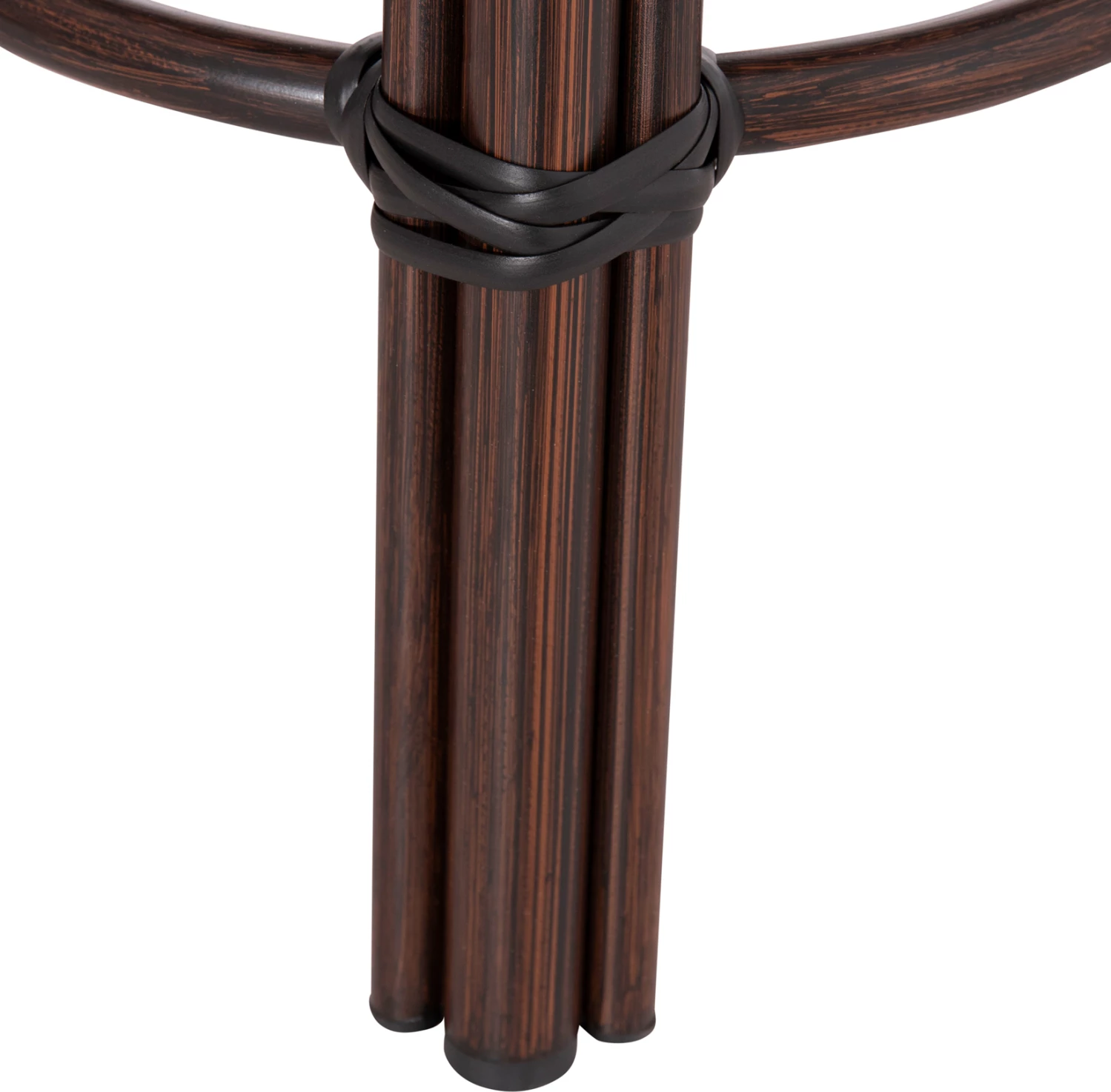 Aluminijasti okrogli stol CHINO FH6285.01 videz bambusa rjavo-tekstilen rjavo Φ36x46Hcm