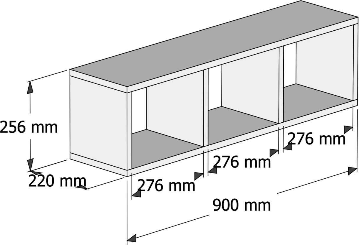 Stenska polica melamin siva in bela 90x22x25,6H cm FH9228.13