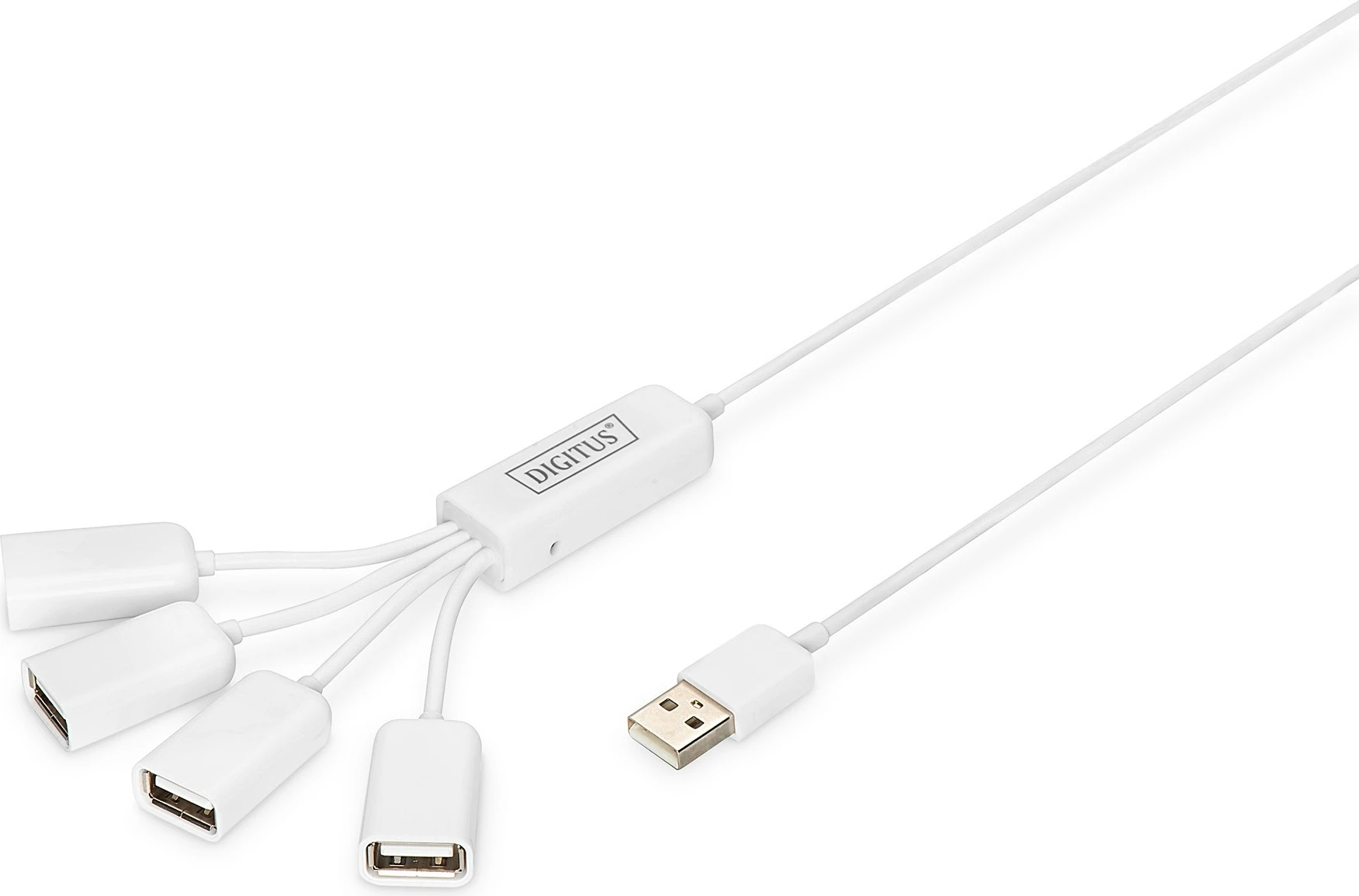 Tanek USB razdelilec Digitus Slim Spider, 480 Mbit/s, 1,00 m, bel