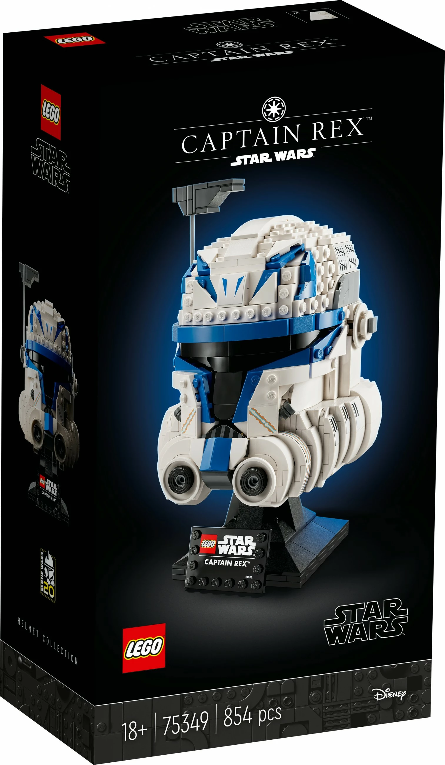 Detajiran model čelade Captain Rex, LEGO Star Wars, 854 kosi, večbarven