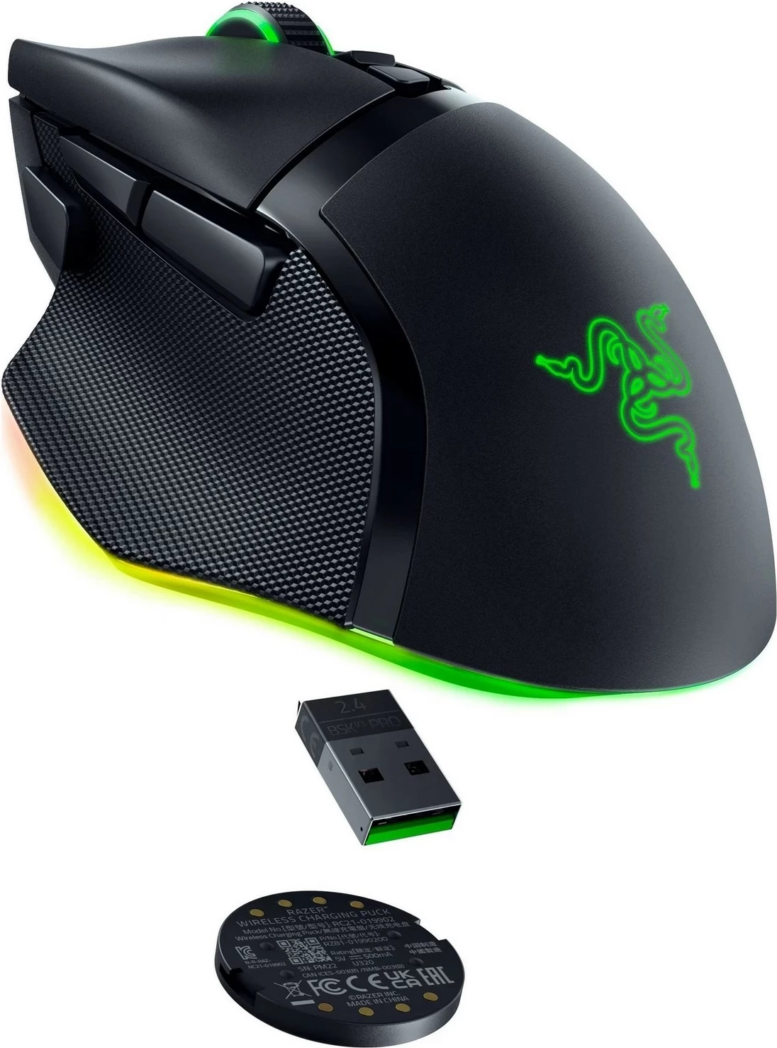 Ergonomičen miš Razer Basilisk V3 Pro 35K, RGB, črn