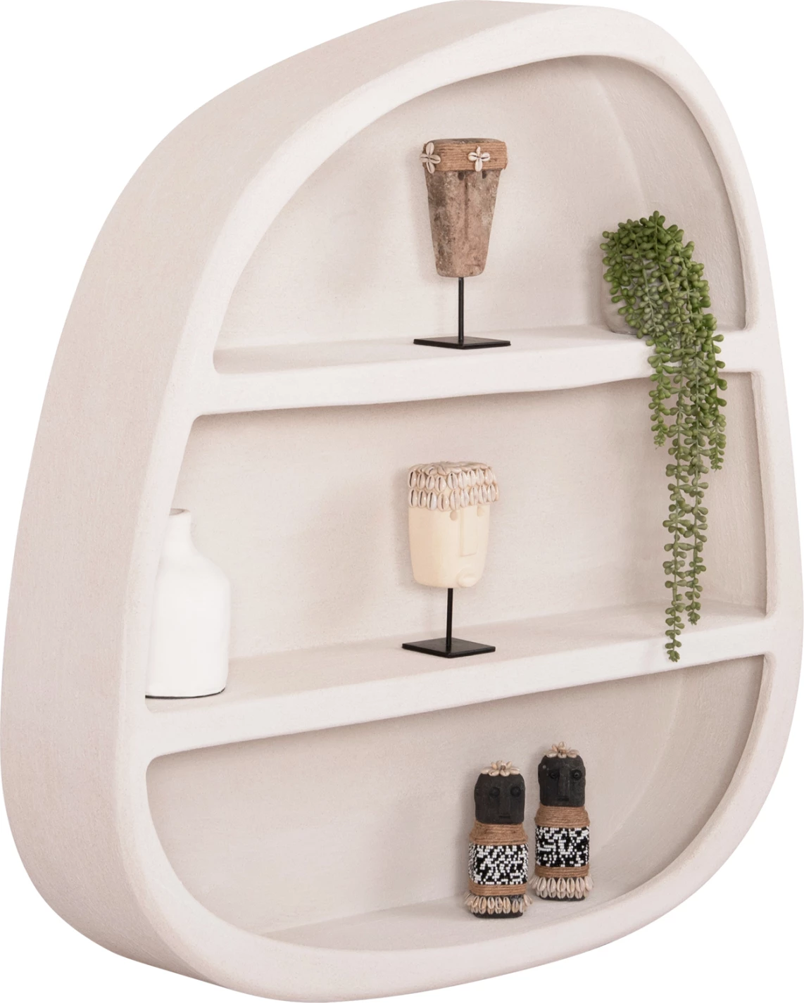 Stenska polica serije Santorini FH18058 MDF v barvi umazano bele 95x18x100Hcm