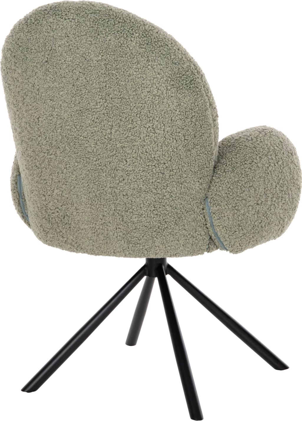 Vrtljiv naslanjač WINON FH9778.08 v olivno zeleni barvi iz boucle tkanine - črna kovinska osnova 65x67x92H cm