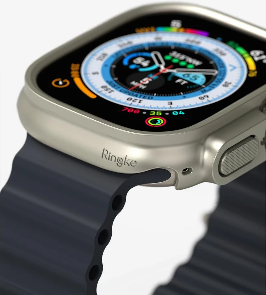 Ovitek Ringke Slim, 2 kosa, za Apple Watch Ultra 49 mm, prozoren in titan