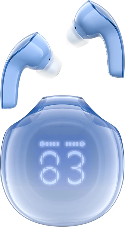 Brezžične slušalke Acefast T9, Bluetooth 5.3, z LED zaslonom, IPX4, modre
