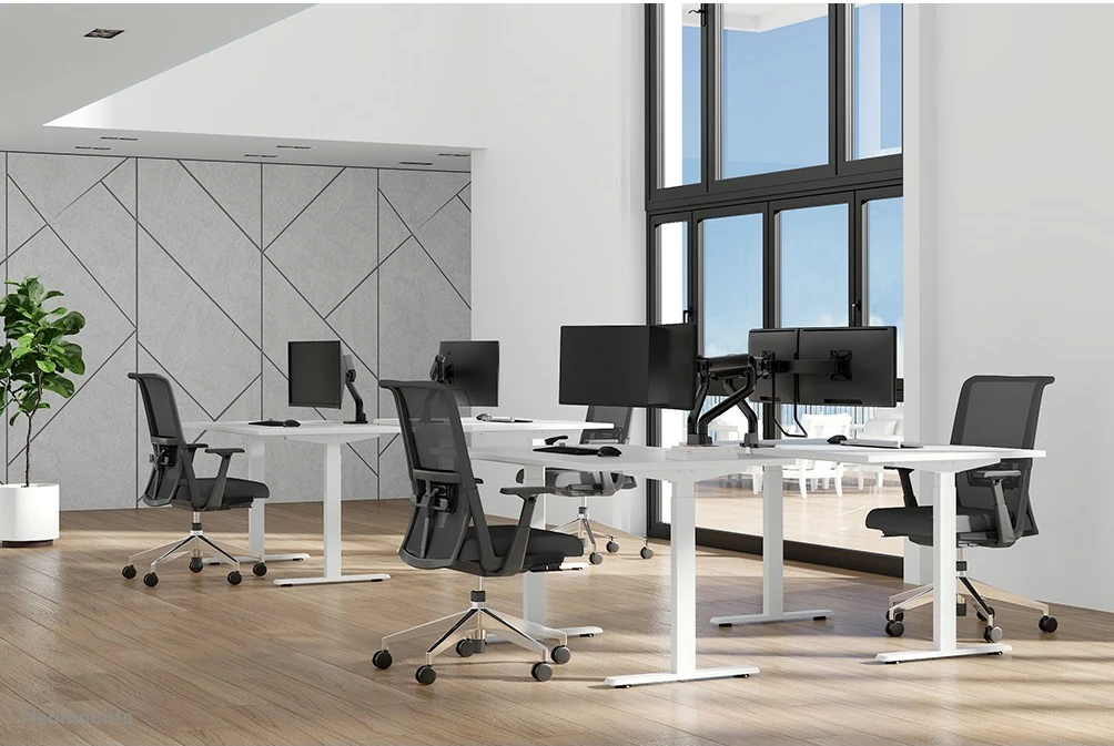 Kavelj za dva monitorja Neomounts Newstar DS70S-950BL2, s sponko in grommetom, do 18 kg, 43,2 cm (17") / 88,9 cm (35"), 100 x 100 mm, črn