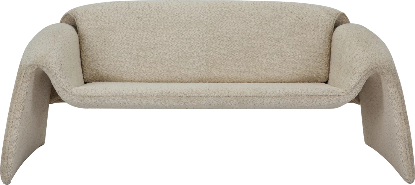 Dvosedežna zofa TREK FH9680.03 kovinski okvir-bež bouclé tkanina 160x80x63H cm