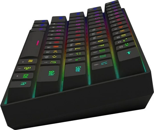 Mekančna tipkovnica, SAVIO BLACKOUT X2 RED, 60%, RGB, z napeljavo, črna