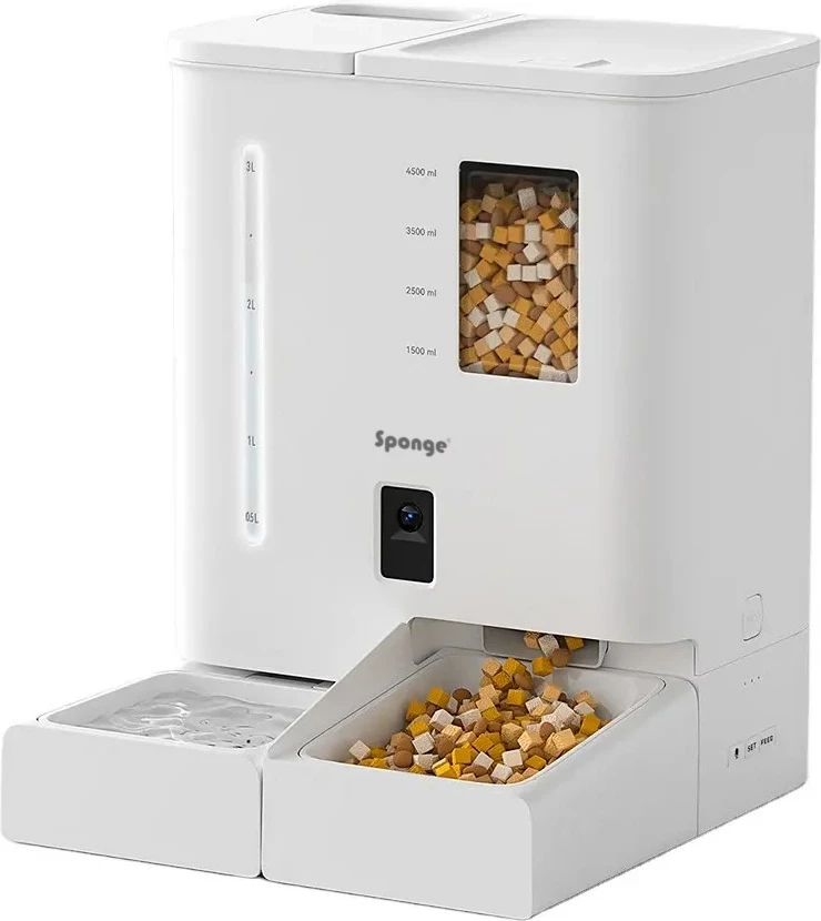 Inteligenten razdeljevalnik hrane za hišne ljubljenčke SPONGE Pet Feeder Smart Dual, 5L, črn