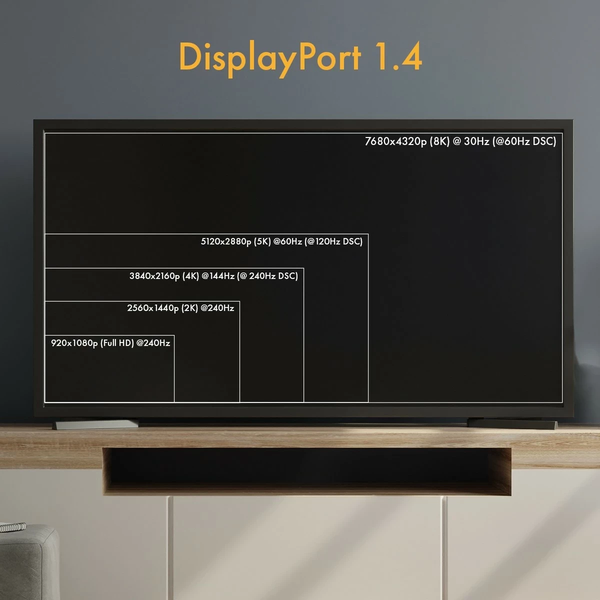Optični DisplayPort 1.4 AOC kabel Claroc 8K, 15 m, črno-siv