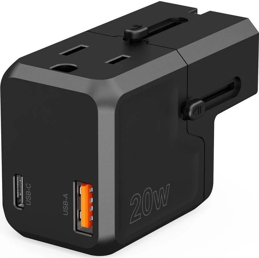 Polnilec 1x USB-C, 1x USB-A, črn Choetech PD6038