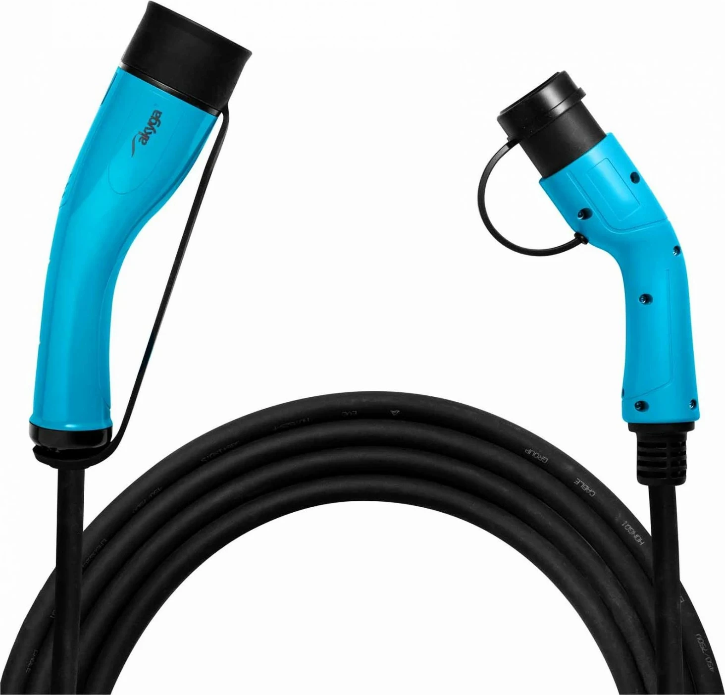 Polnilni kabel Type2 / Type2 3-fazni, 32A, 22kW, 6 m, črno-moder — Akyga AK-EC-16