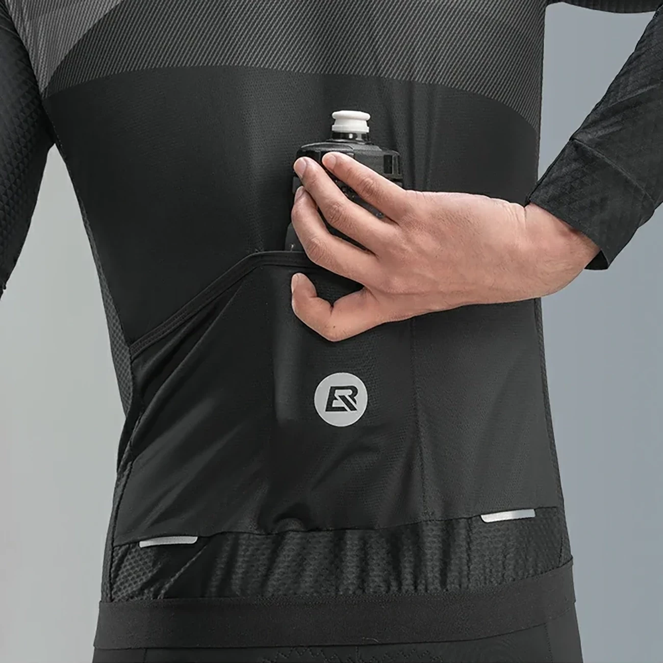 Kolesarska majica Rockbros 15120009005, z dolgimi rokavi, XXL, črno/siva