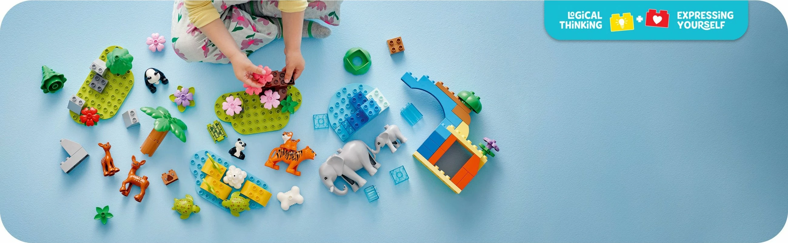 Igralni set LEGO DUPLO 10446 Wildtier-Familien 3‑v‑1, 92 kosi, večbarven