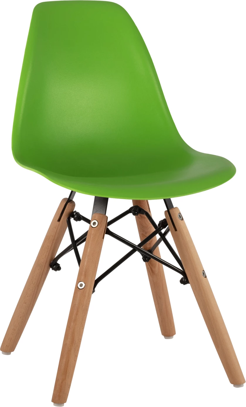 Stol Twist Kid FH8453.03 z lesenimi nogami in zelenim sedežem 30,5x33x59 cm, set 4 kosov