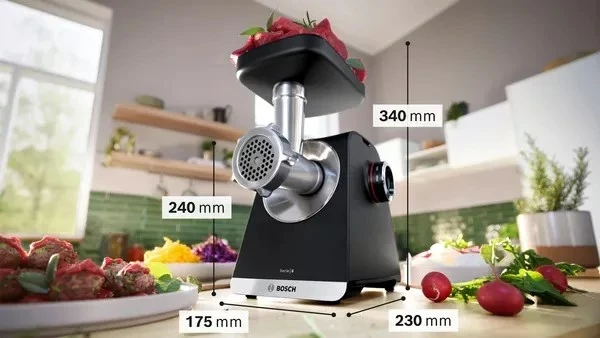 Električni mlinček za meso Bosch Serie 6 MFWS650B, 500 W, črno/srebrn