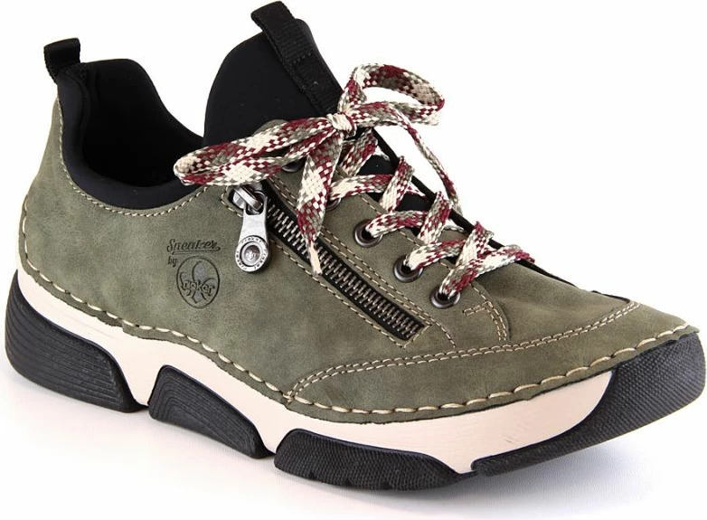 Udobne ženske čevlje Rieker, zelene