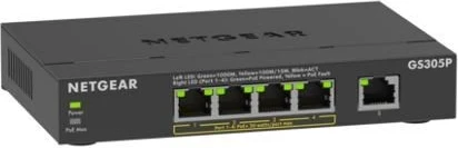 Stikalnik NETGEAR GS305P-300EUS, 5 vrat, Gigabit, PoE, črn