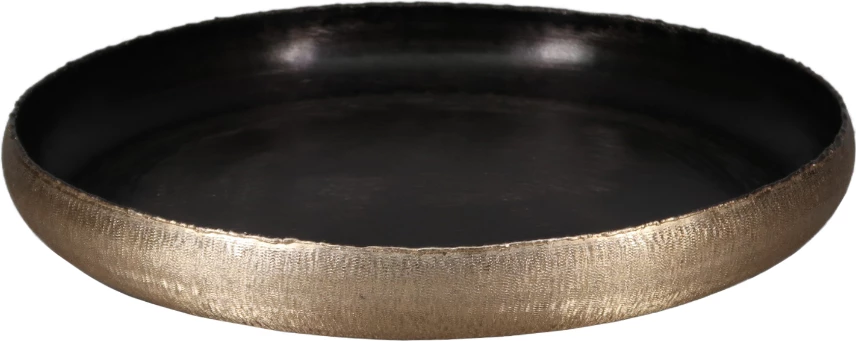 Dekorativna posoda, MARGO 2, aluminij, zlata in črna, 44x44x6 cm
