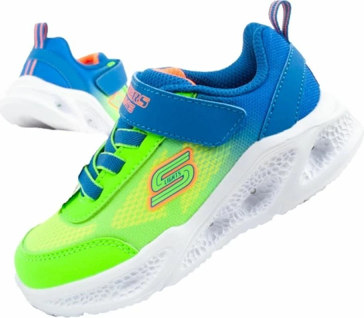 Superge z LED lučmi, Skechers S Lights Jr 401495N/BLLM, modro-zelene