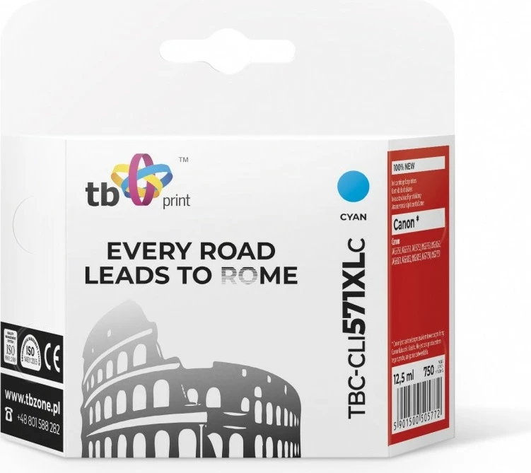 Toner kartuša za Canon, cijan - TB Print TBC-CLI571XLC