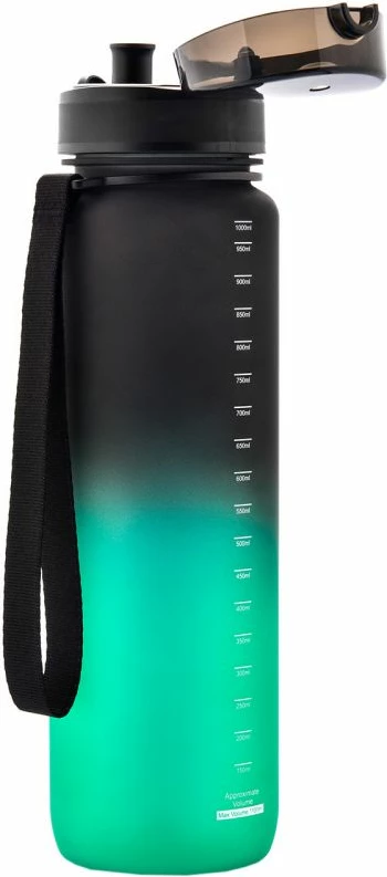 Steklenica za vodo Meteor, univerzalna, črno-zelena