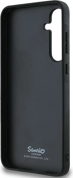 Ovitek z metalnim logotipom Hello Kitty Kitty Head za Samsung Galaxy A55, črn