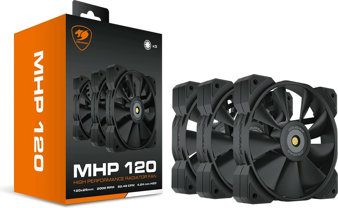 Ventilator ohišja Cougar MHP 120, 120 mm, 3 kosa, črn