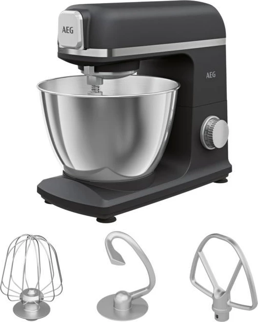 Kuhinjski robot, AEG KM5-1-4BPT, 1200 W, 5 L, inox, črno-srebrn