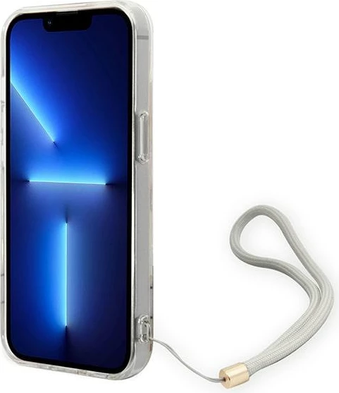 Ovitek za telefon Flower Strap, vijoličen — Guess GUOHCP14MHFLSU za iPhone 14 Plus 6,7"