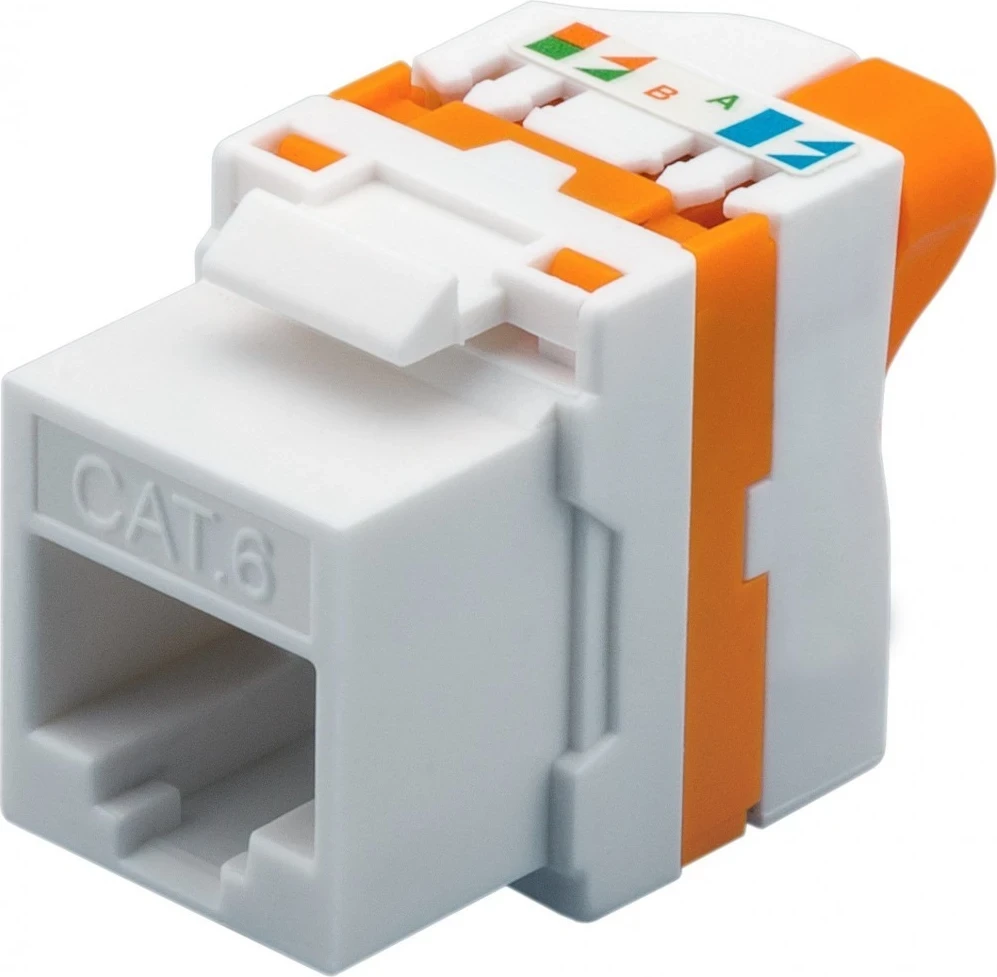 Keystone konektor RJ45 UTP Cat6 za PoE, Techly, bel