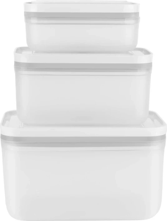 Set 3 plastičnih posod za shranjevanje hrane Zwilling Fresh & Save, plastika, prozorno/bele