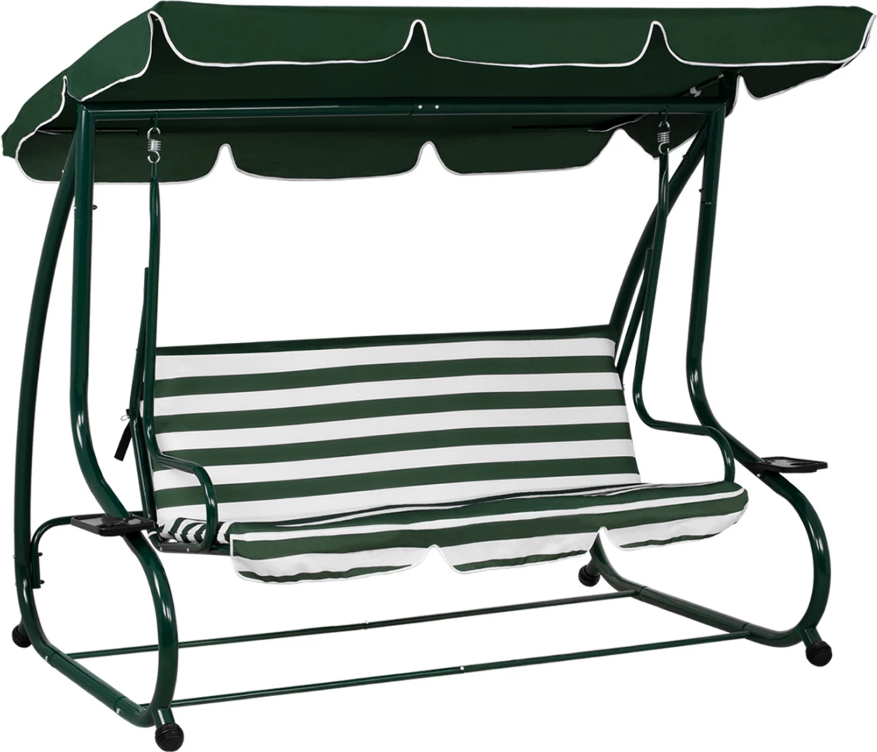 3-sedežna gugalnica postelja FH5050.01 Zelena/Bela 211x117x175 cm