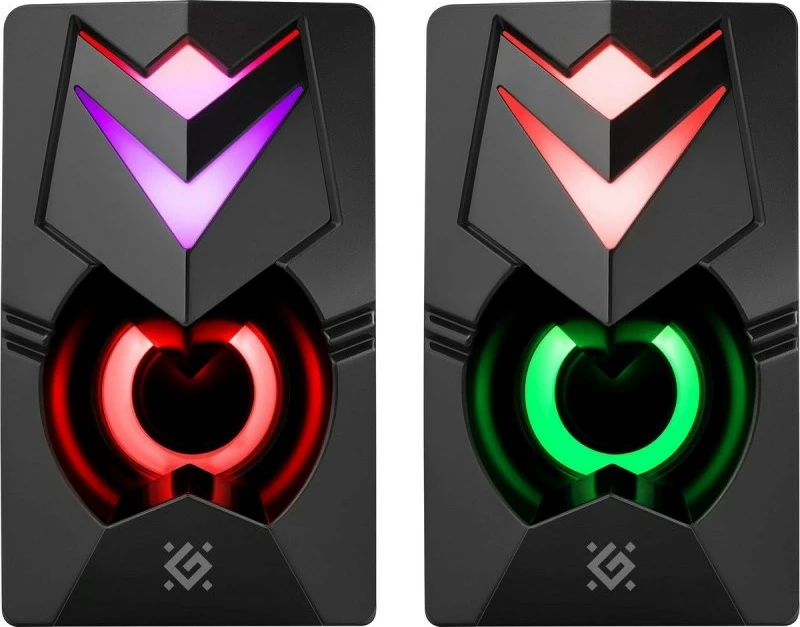 Zvočniki 2.0 za PC, 6W, z LED, Defender J4, črni