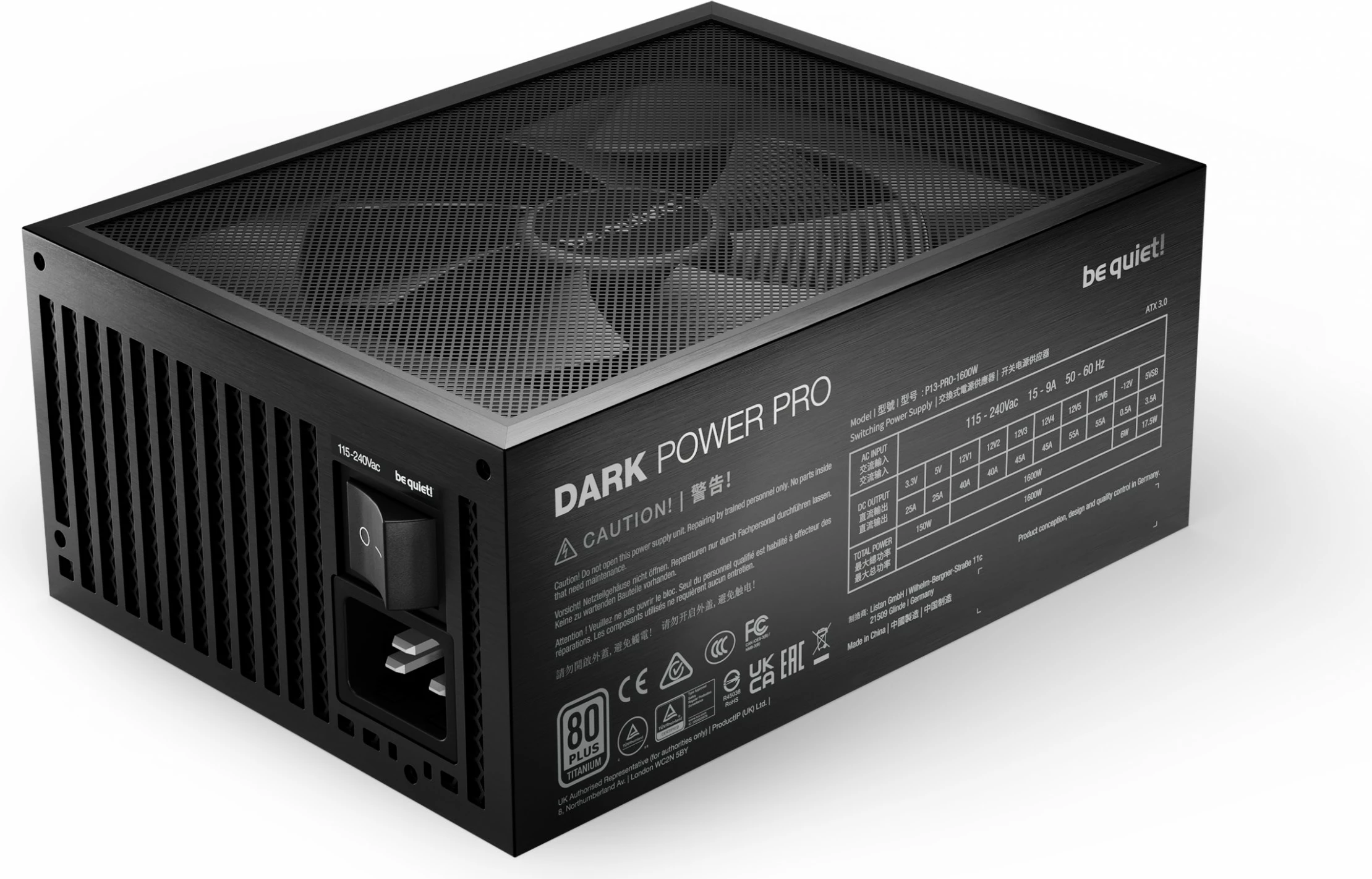 Napajalnik Dark Power Pro 13, 1600 W, 80 PLUS Titanium, Be Quiet!