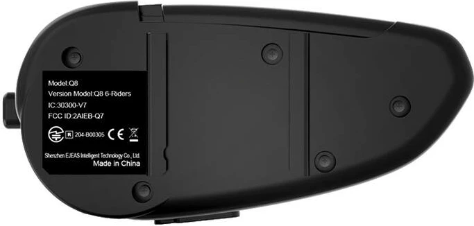 Interkom za motor EJEAS Q8, Bluetooth 5.1, IP67, črn
