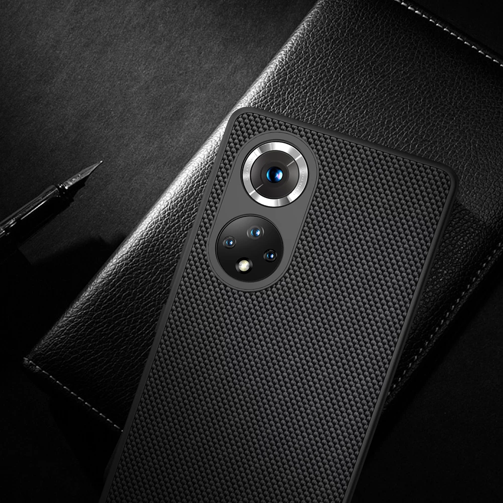 Ovitek z najlonsko teksturo za Honor 50 Pro, Nillkin, črn