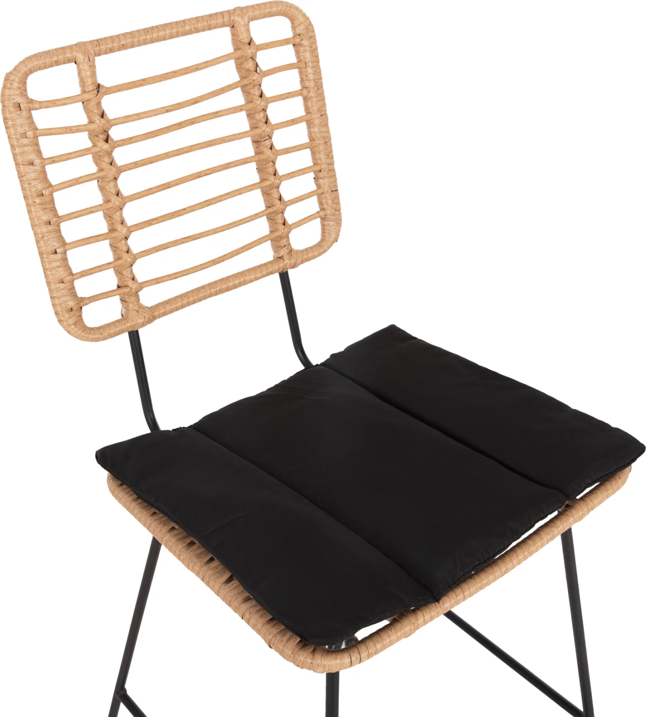 Barski stol Allegra FH5455.11 kovina in blazina črna-pletena bež 56x59x116.5Hcm