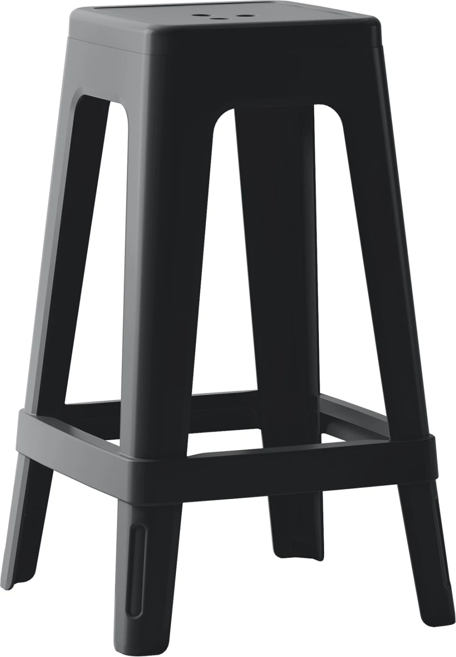 Kvadratni stol iz polipropilena ZEB FH6128.02 črna 35x35x65Hcm