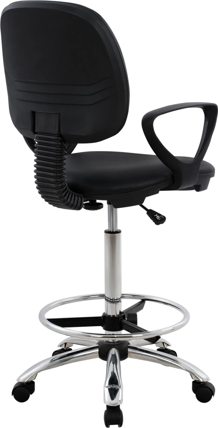Pisarniški stol VEGAR FH1042.01 z obodno oporo za noge-visok sedež-črna 56,5x60x136Hcm